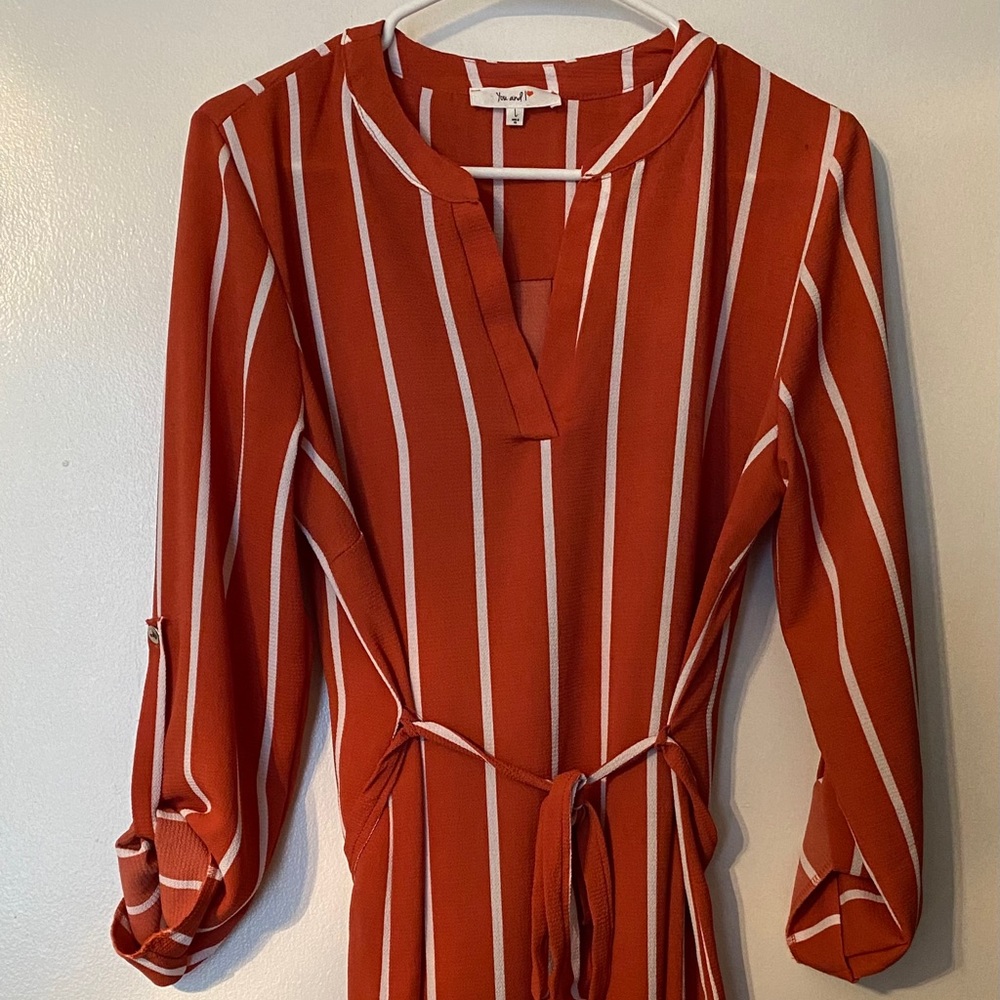 Cute orange and white striped dress